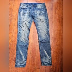 Men's Distressed Blue Jeans